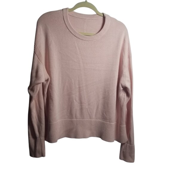 Lululemon Viscose Cashmere Blend Women's Pink Boxy Oversized Sweater Sz L - Picture 1 of 6